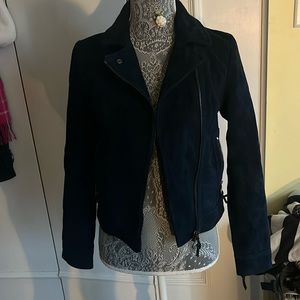 Coach Navy Blue Motto Jacket